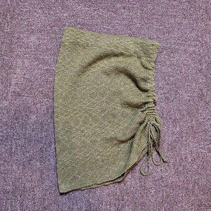 Animari Green Knit Scrunch Tie Mini Skirt in Women's Medium